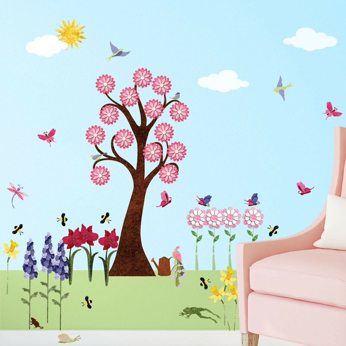 Baby room Decoration Bugs Bugs Bugs Wall Decal Stickers Set Flower Butterfly Bee 