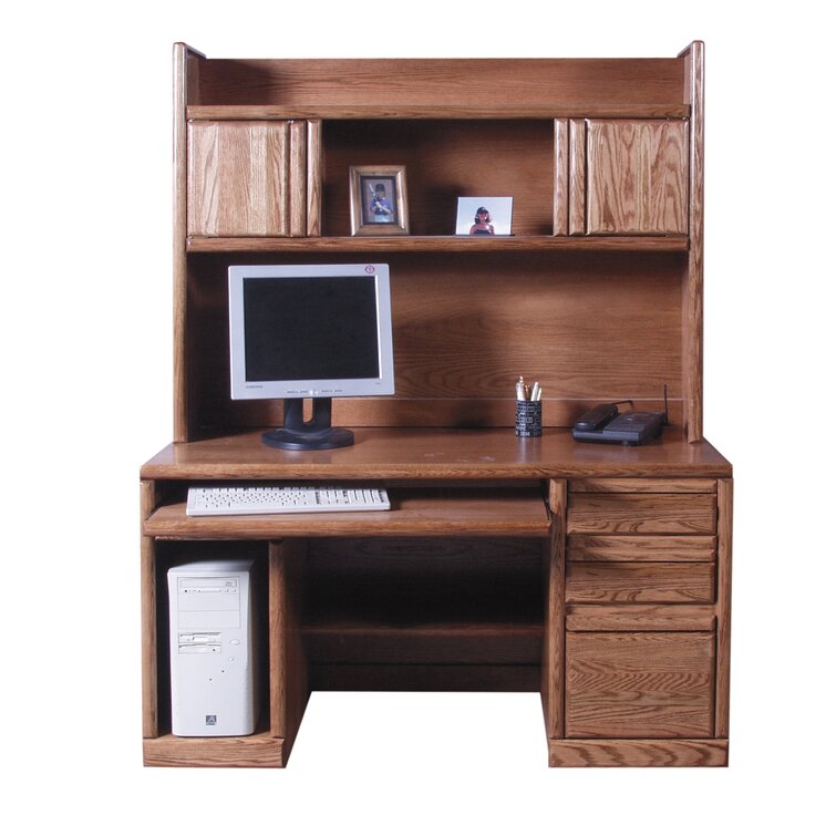 golden oak computer desk