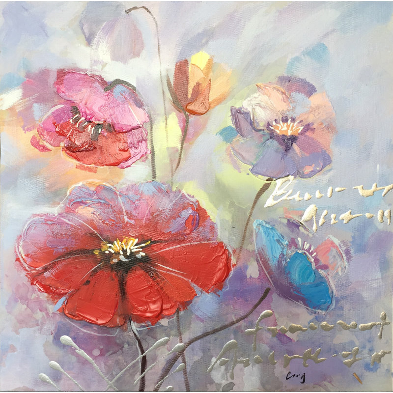 Ebern Designs A Beautiful Day With Flowers I Oil Painting Print