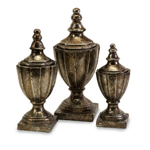 3 Piece Neville Lidded Decorative Urn Set