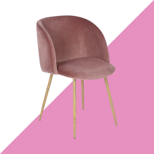 Niels Upholstered Dining Chair Hashtag Home Upholstery Colour: Pink