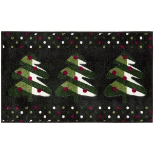 Groveland 3 Trees Black Area Rug