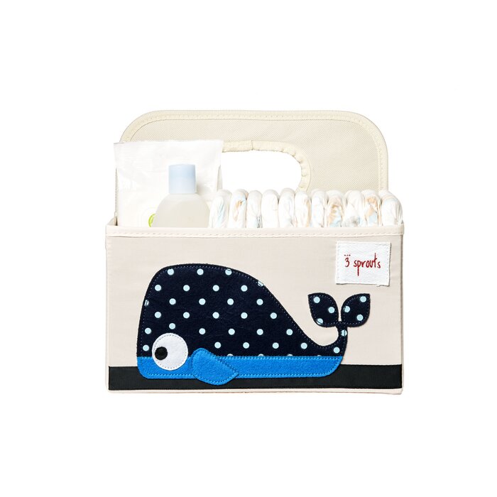 Whale Diaper Caddy Fabric Basket - 