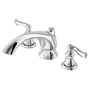 Scroll Double Handle Desk Mount Roman Tub Faucet Lever Handle