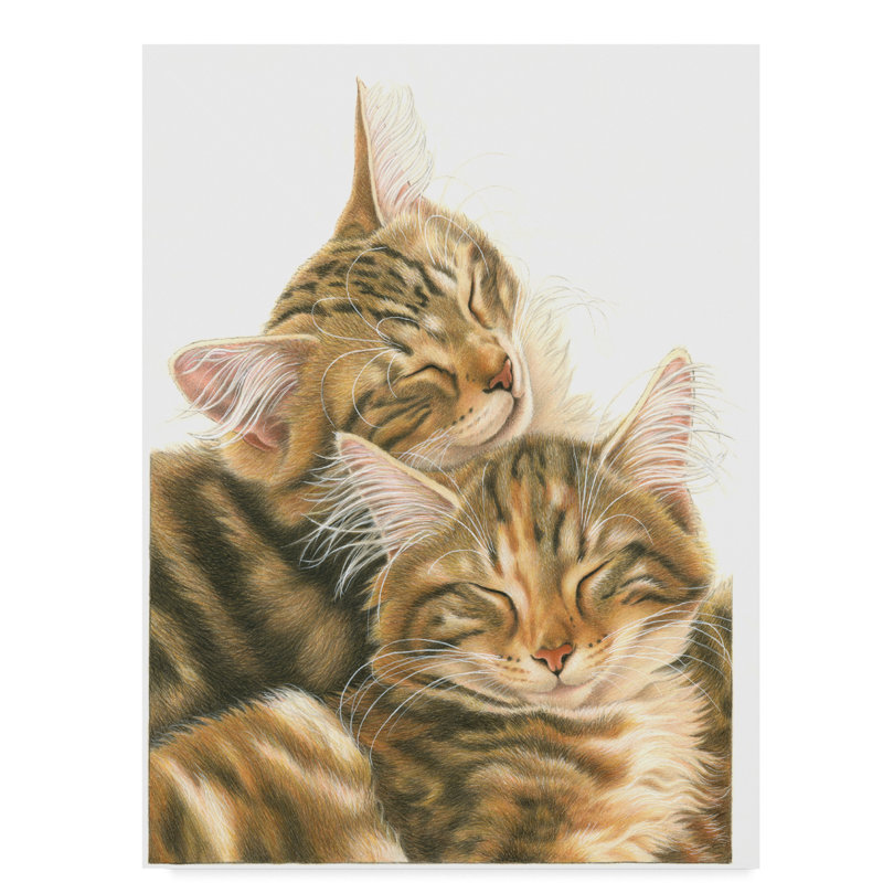Trademark Art Orange Cats Acrylic Painting Print On Wrapped