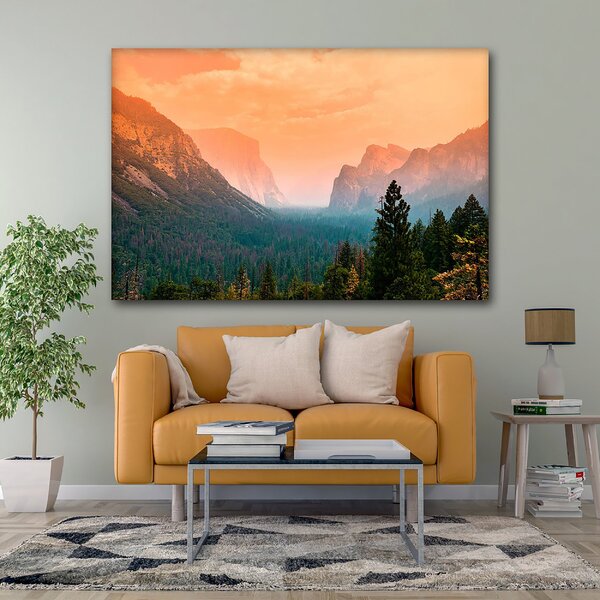 Yosemite National Park Picture SINGLE CANVAS WALL ART Print Multi-Coloured 