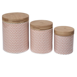 Honeycomb Ceramic Kitchen Canister Set (Set of 3)