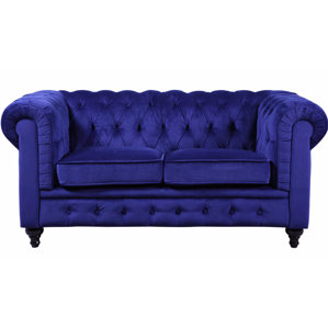 Elstone Classic Scroll Arm Tufted Velvet Chesterfield Loveseat by Willa Arlo Interiors