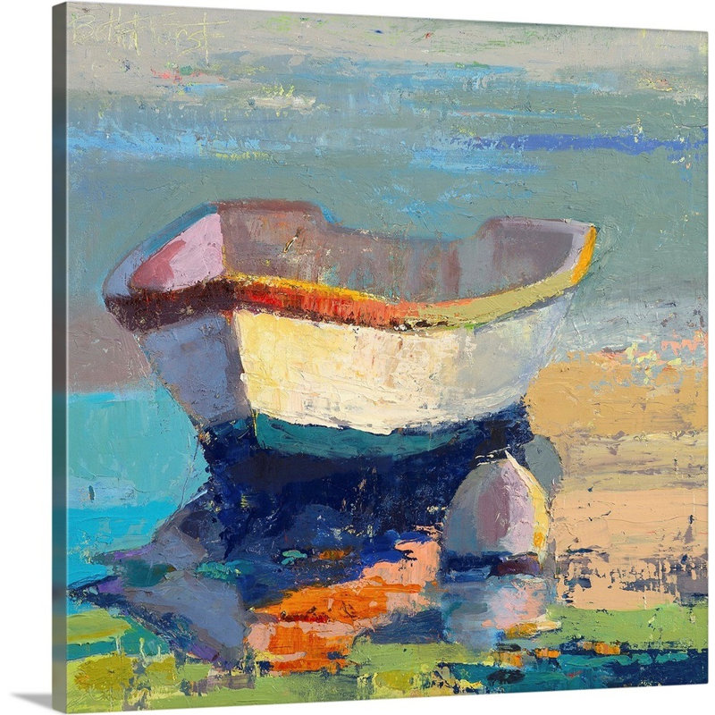 Great Big Canvas Bottle Green Boat Beth A Forst Painting Print