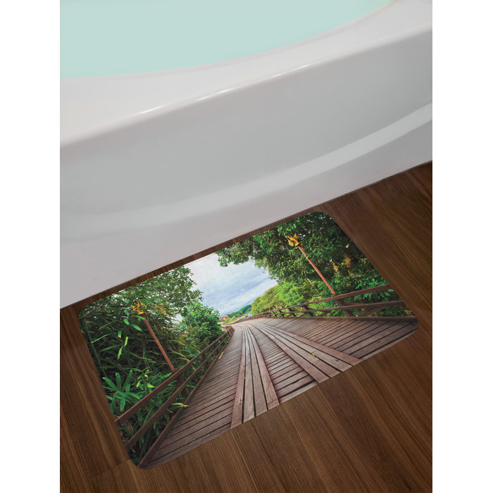 Wooden Landscape Bath Rug Wooden Landscape Bath Rug