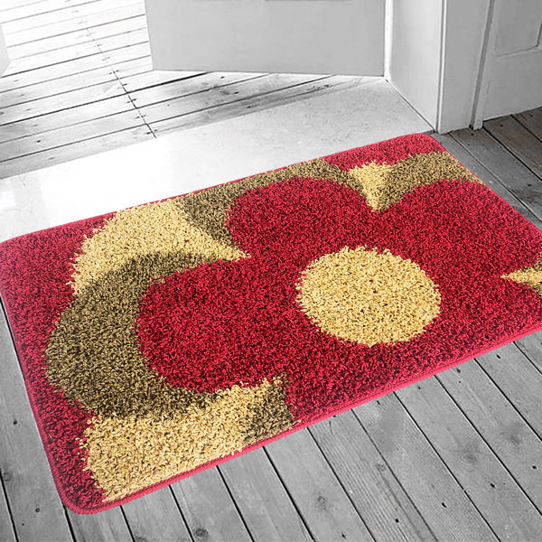 Floral Welcome Front Door Mat 20' Floor Doormat for Indoor Outdoor Entrance Way 