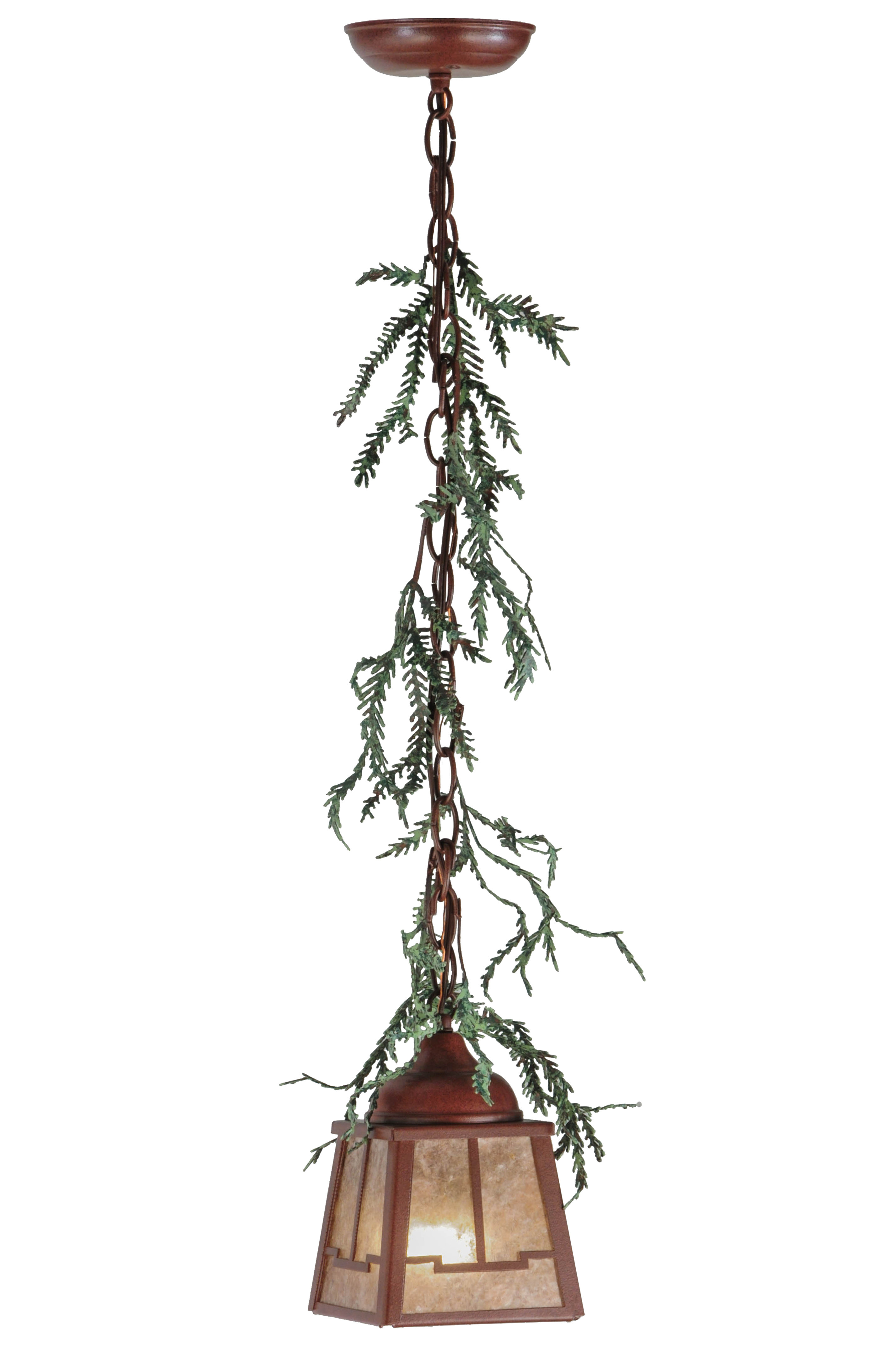 Meyda Tiffany Pine Branch Valley View 1 Light Single Rectangle Pendant Wayfair