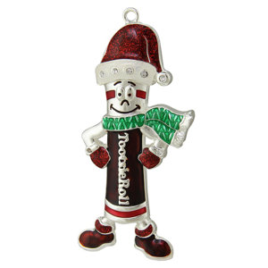 Holiday Tootsie Roll Man Candy Logo Christmas Ornament with European Crystal