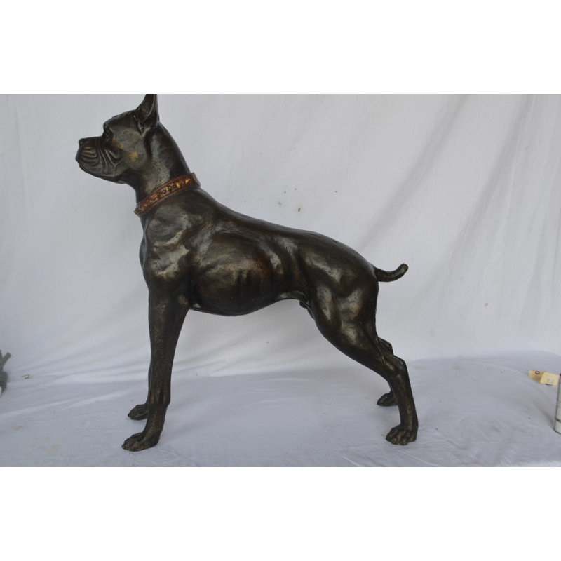 Nifao Boxer Dog Bronze Statue Size 35 L X 10 W X 36 H Wayfair