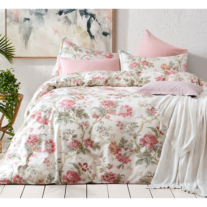 Charlton Home Haitham Peony Toile Duvet Cover Set Reviews Wayfair