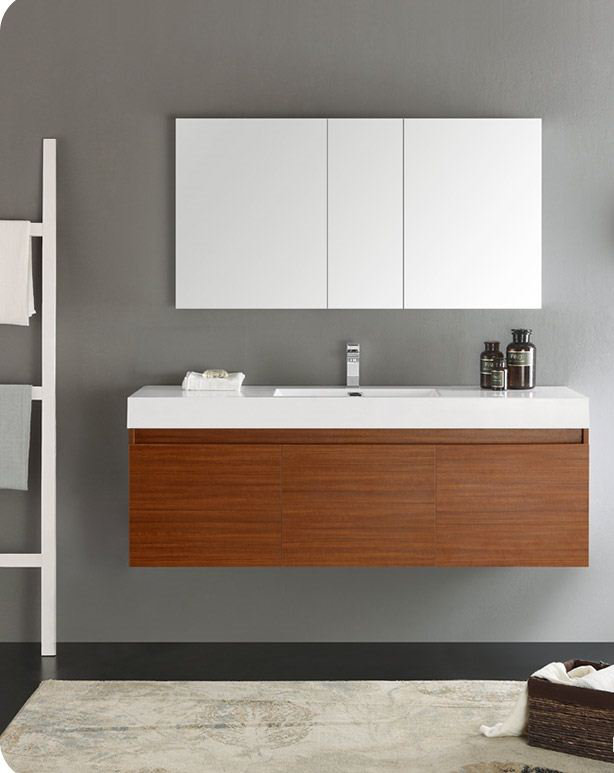 Fresca Senza 60 Mezzo Single Wall Mounted Modern Bathroom Vanity Fresca Senza 60 Mezzo Single Wall Mounted Modern Bathroom Vanity Set With Mirror Wayfair