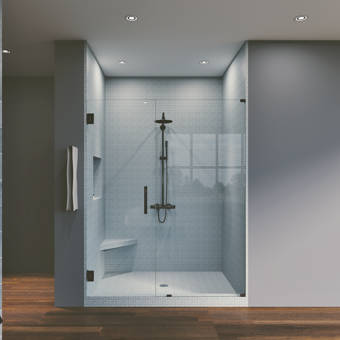Waterfall Bath Enclosures 58 X 76 Hinged Frameless Shower Door Reviews Wayfair