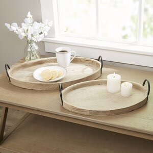 Statesboro 2 Piece Wooden Tray Set