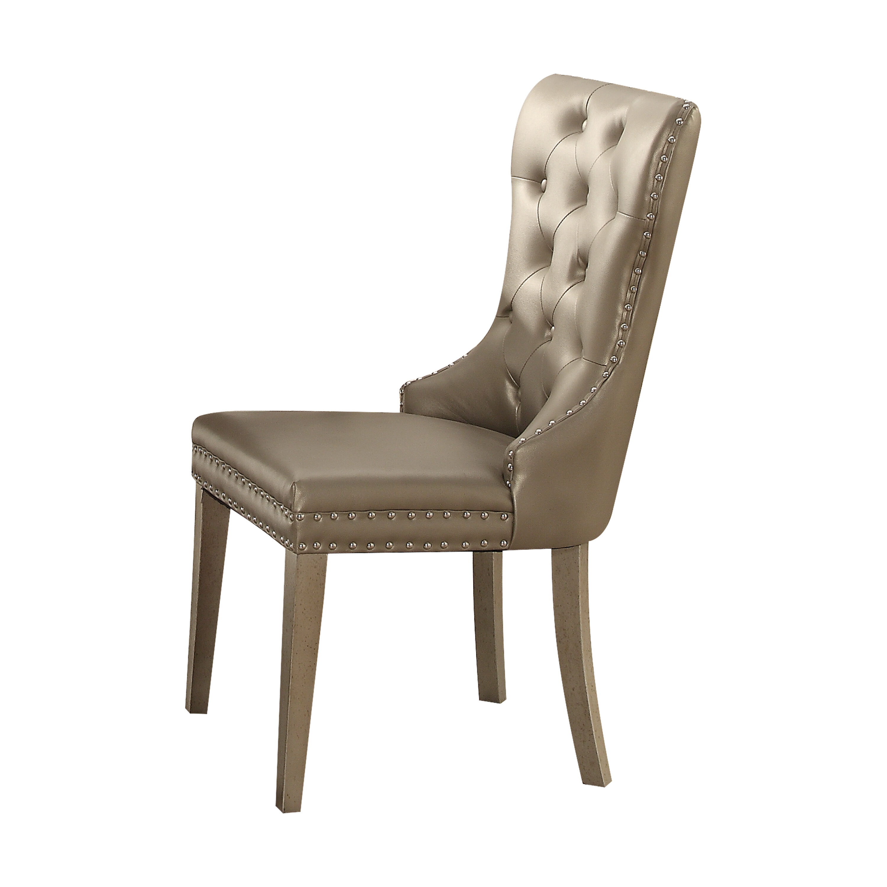 champagne tufted back dining chair