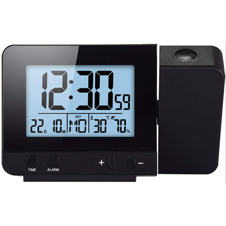 Atomic Projection Clock with Indoor Temperature Radio Controlled Snooze Button 