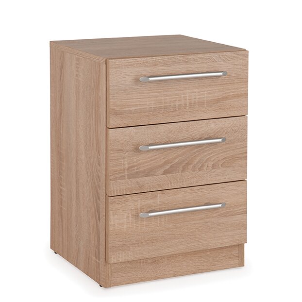 17 Stories Halstead 3 Drawer Bedside Table & Reviews | Wayfair.co.uk