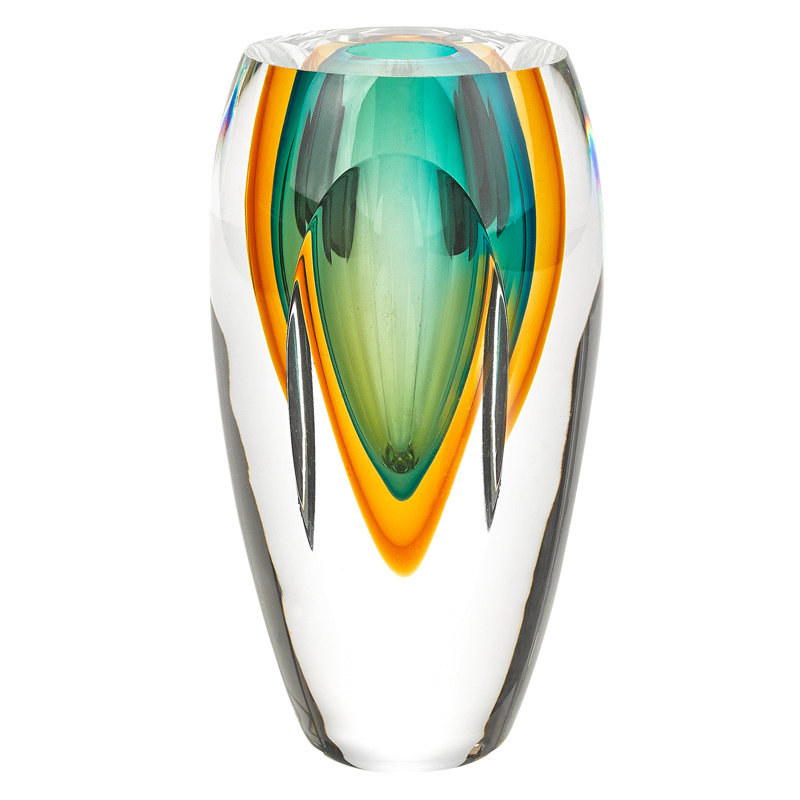Wrought Studio Orozco White Green 7 Glass Table Vase Reviews Wayfair