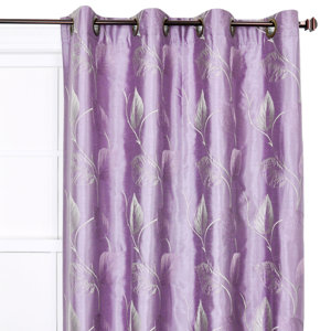 Wanamaker Nature/Floral Semi-Sheer Grommet Single Curtain Panel