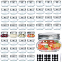 12 Chalk Labels Cookie BPFY 12 Pack 8 oz Glass Mason Jars With Bands And Lids Candle Holder Candy 1 Pen Wedding Favor Decorating Jelly Jar Honey Canning Jars for Jam Baby Food