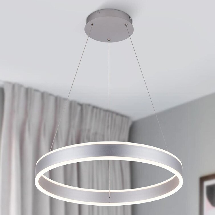 Modern LED Chandelier Dimmable Ceiling Light  3 Ring Pendant Lamp Living Room UK 