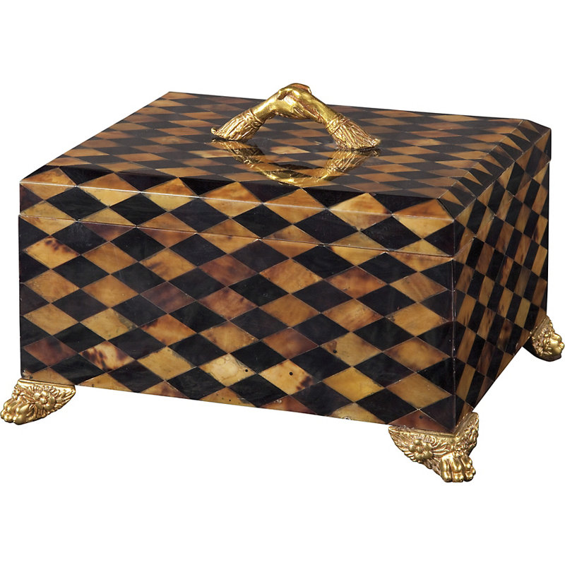 Maitland Smith Light And Dark Harlequin Pen Shell Decorative Box Perigold Exceptional antique french estate sailor's valentine, or shellwork box, with dimensional heart shaped decorative design. perigold
