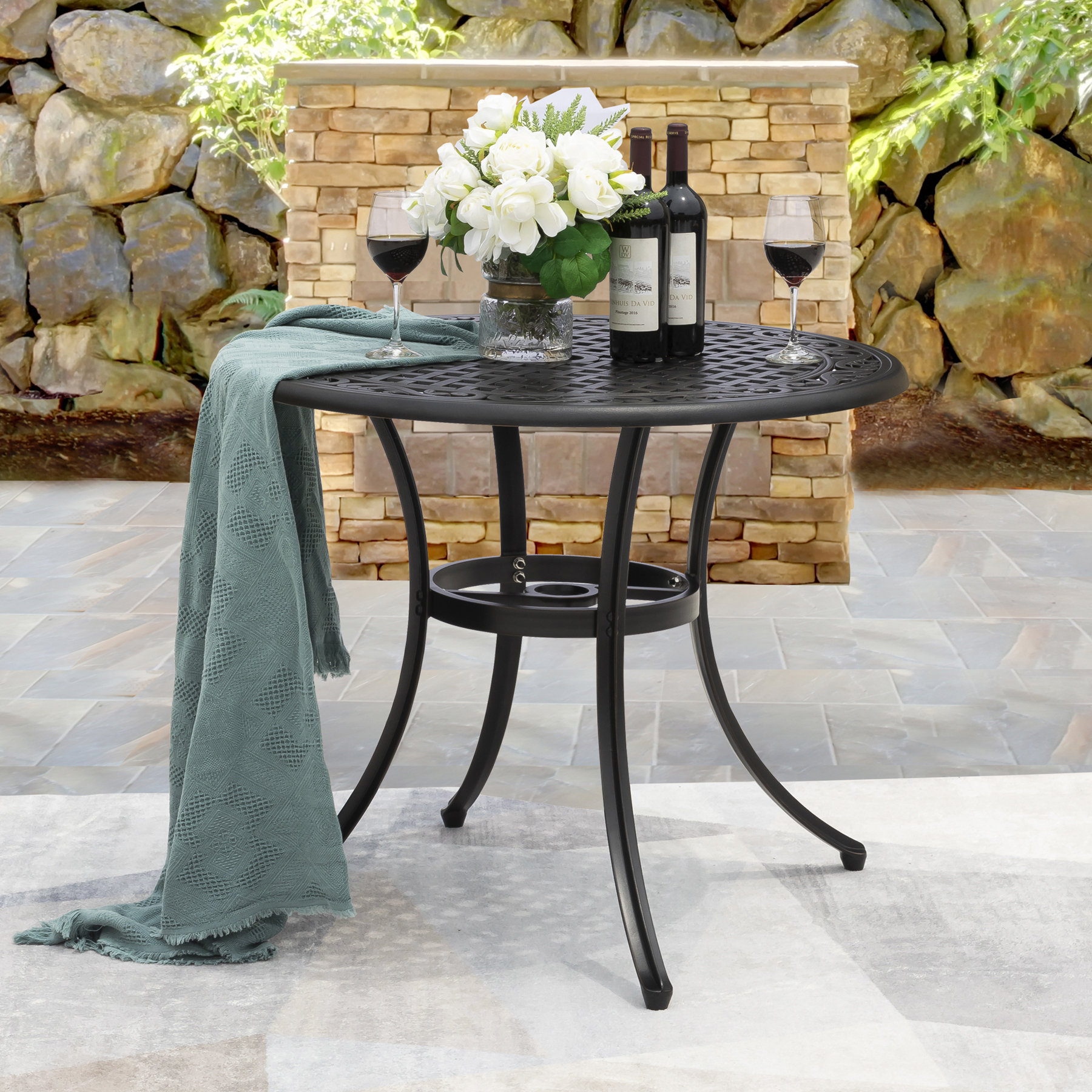 Canora Grey Mccraney 2Person Cast Aluminum Round Bistro Table