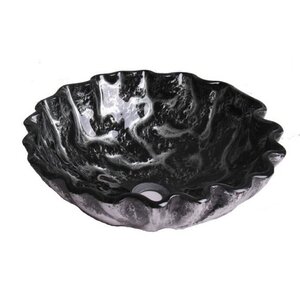 Rocky Glass Circular Vessel Bathroom Sink