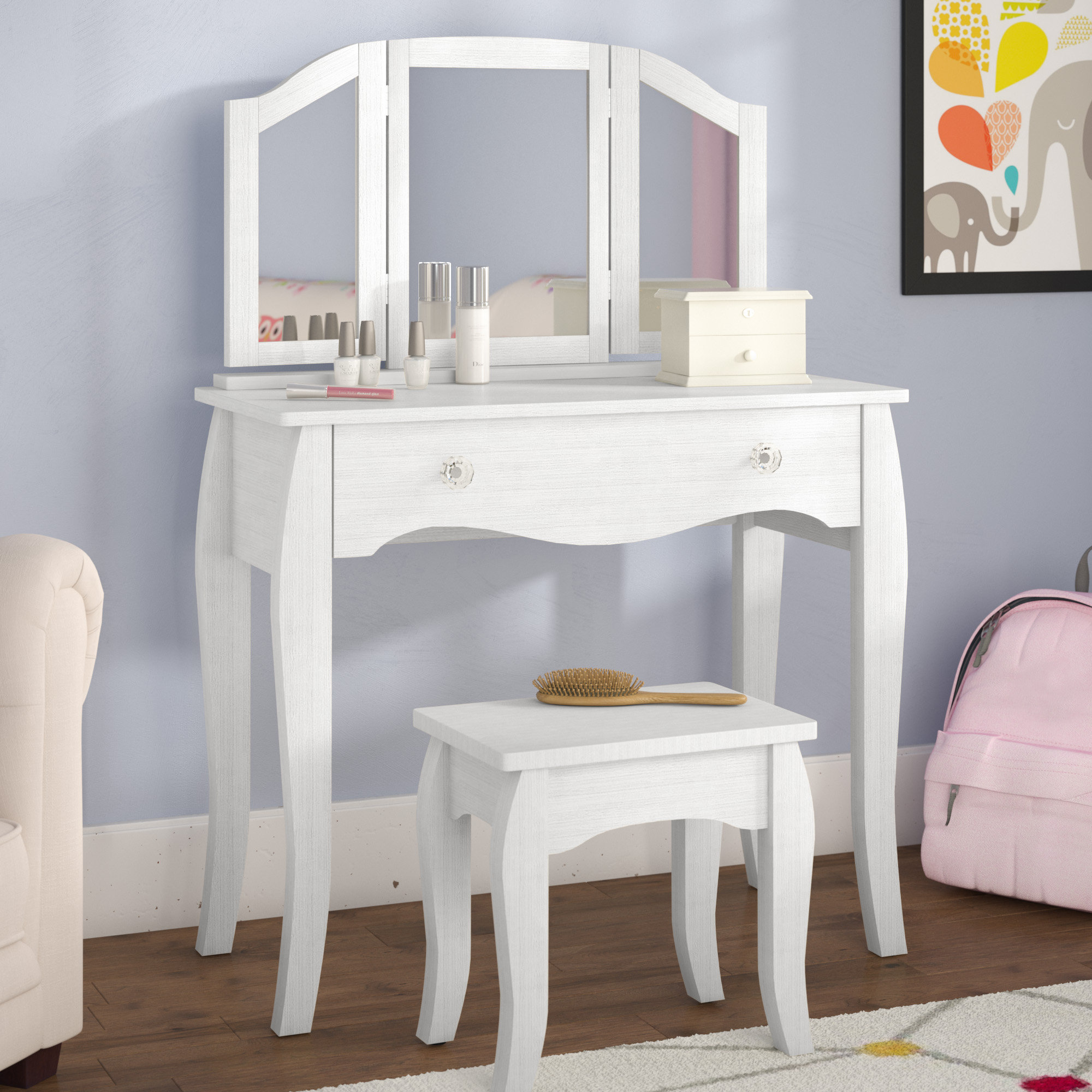 Viv Rae Malachi Bedroom Vanity Set With Mirror Reviews Wayfair