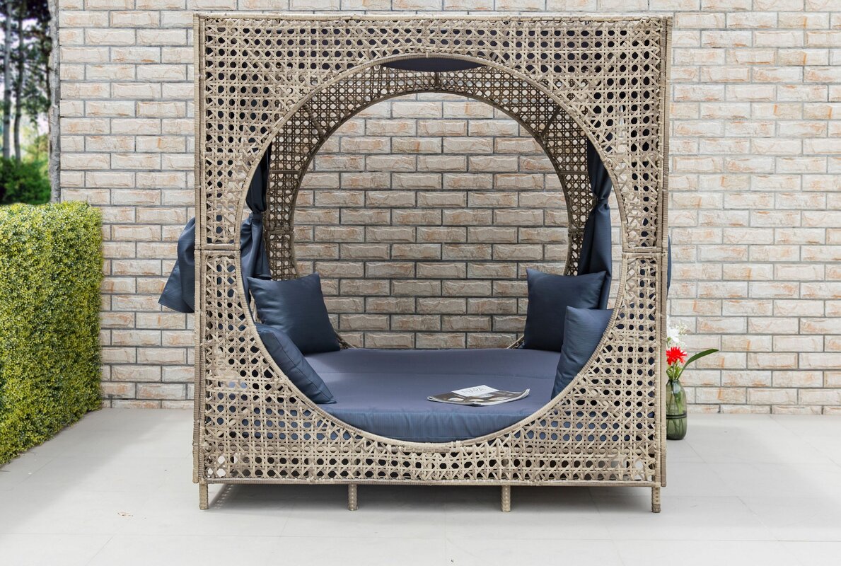 brennon cube patio daybed with cushions