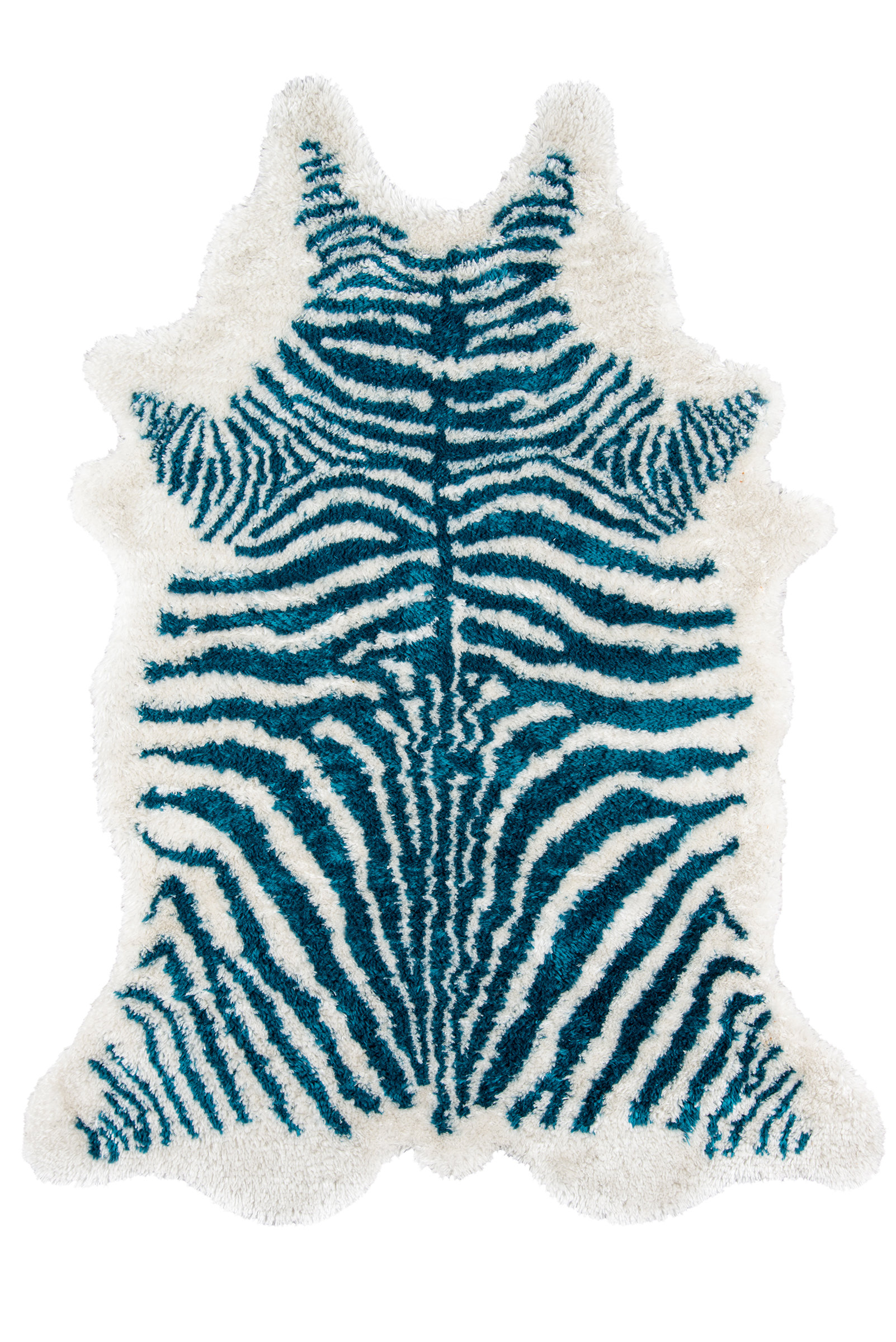 Khalhari Hand Tufted Faux Cowhide Turquoise Area Rug