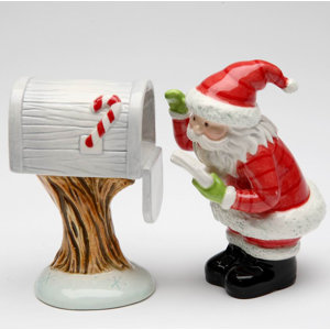 Santa Checking for Mail 2-Piece Salt and Pepper Set