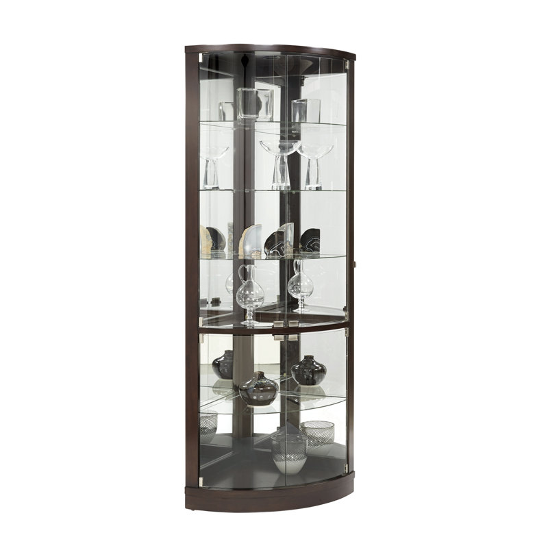 Mayfield Lighted Corner Curio Cabinet Reviews Allmodern
