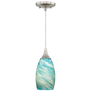 Blue Shade Pendants You Ll Love Wayfair Milano 1 Light Cone Pendant