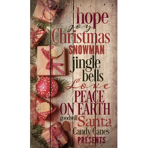 'Hope Joy Christmas Snowman' by Tonya Gunn Textual Art on Plaque