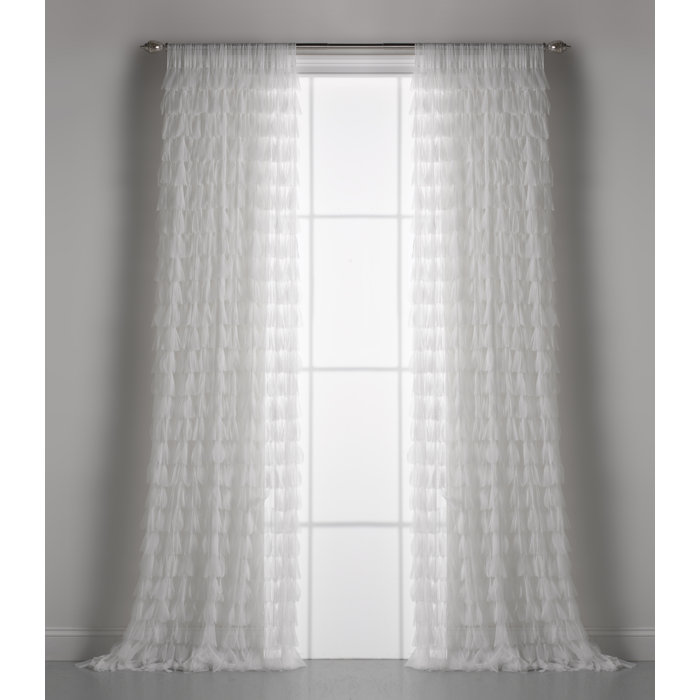 One Allium Way Beasley Solid Semi Sheer Petal Rod Pocket Curtains