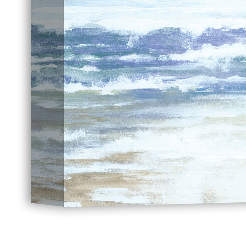 Highland Dunes Blue Beach Waves Acrylic Painting Print On Canvas