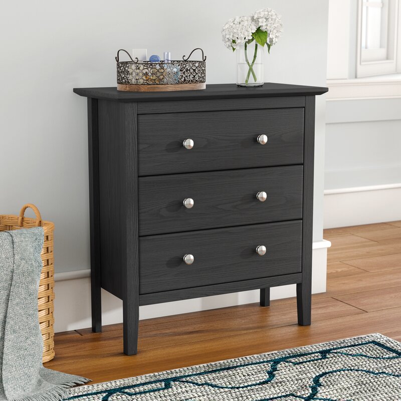 Andover Mills Kissell 3 Drawer Solid Wood Bachelor's