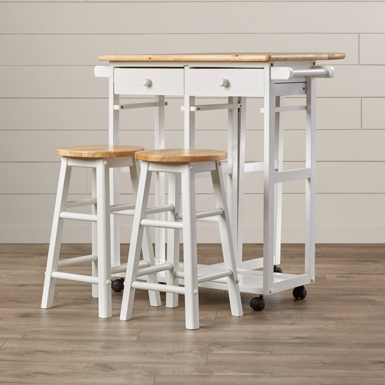 August Grove Wimborne 3 Piece Kitchen Island Set Reviews Wayfair Ca