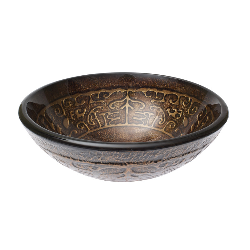 BW-0685 Roman Glass Circular Vessel Bathroom Sink