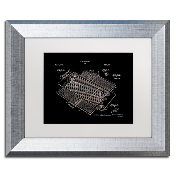 Trademark Art Basketball Court Game Patent Black Framed Graphic