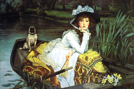 Buyenlarge Young Woman Looking In A Boat By Tissot Painting
