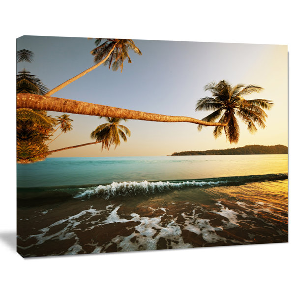 Designart Andaman Sea Large Coconut Palms Large Seashore Photographic Print On Wrapped Canvas Wayfair