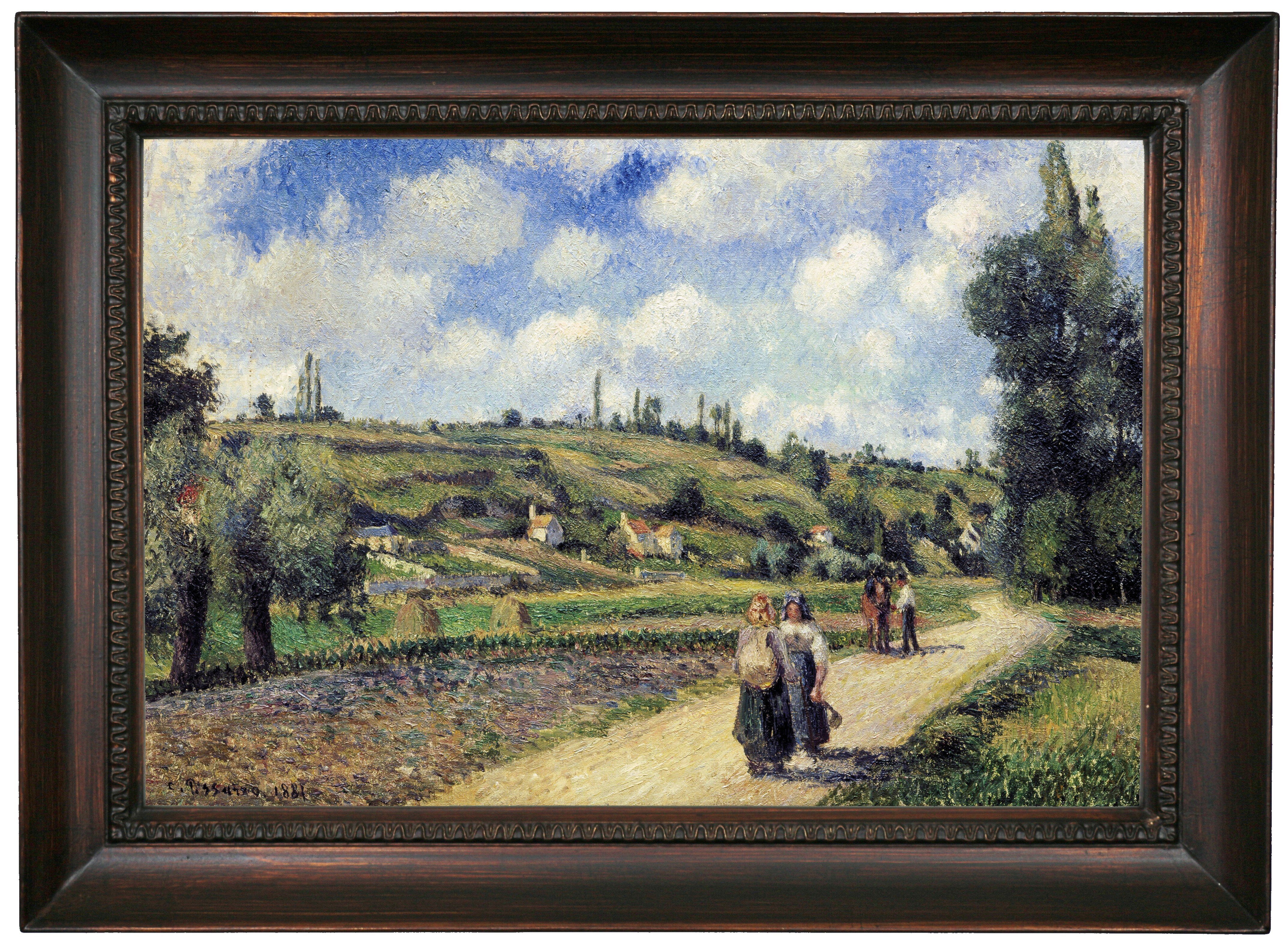 Vault W Artwork Landscape Near Pontoise The Auvers Road 1881 By Camille Pissarro Framed Oil Painting Print On Canvas