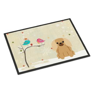 Christmas Presents Between Friends Pekingnese Doormat