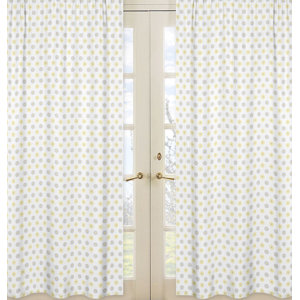 Mod Garden Polka dots Semi-Sheer Rod pocket Curtain Panels (Set of 2)